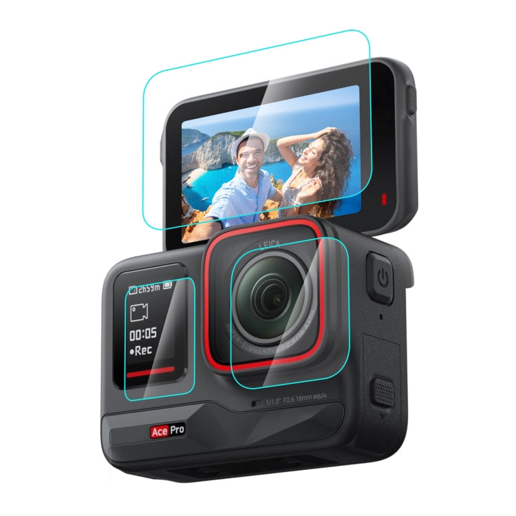 Per Insta360 Ace Pro PULUZ 3 in 1 schermo posteriore e anteriore + pellicola ...