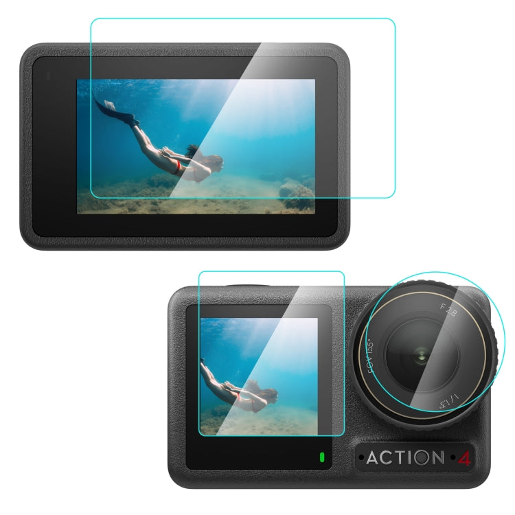 PULUZ 3-in-1 Obiettivo e Protezione Schermo per DJI Osmo Action 4 - Vetro Temperato, Antigraffio, Alta Trasparenza