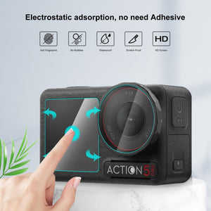 Pellicola Protettiva in Vetro Temperato per DJI Osmo Action 5 Pro – Schermo Anteriore, Posteriore e Obiettivo