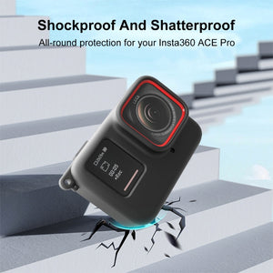Per Insta360 Ace Pro Custodia protettiva in silicone PULUZ Body con copriobie...