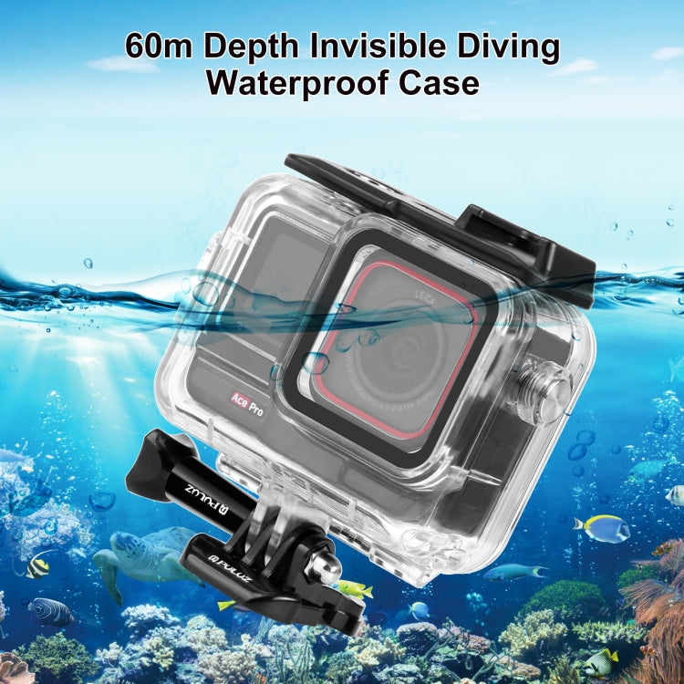 Per Insta360 Ace Pro PULUZ Custodia impermeabile subacquea da 60 m con adatta...