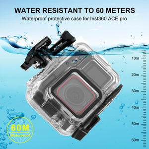 Per Insta360 Ace Pro PULUZ Custodia impermeabile subacquea da 60 m con adatta...