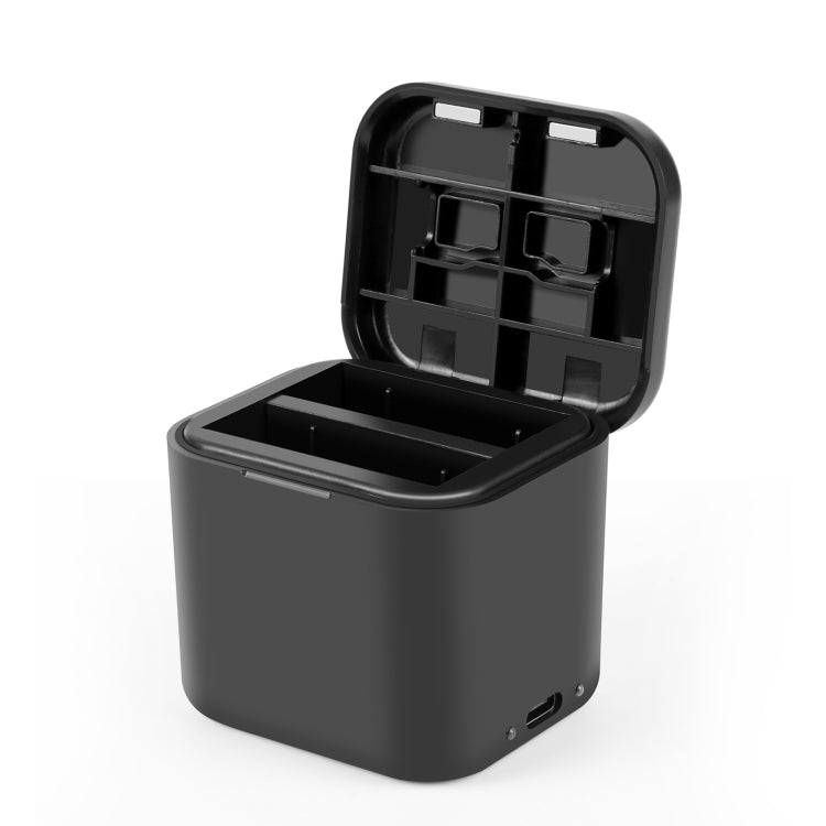 PULUZ Dual Slot Akku-Ladebox für Insta360 Ace Pro 2 / Pro 1 / Ace mit Schutzhülle
