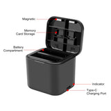 PULUZ Dual Slot Akku-Ladebox für Insta360 Ace Pro 2 / Pro 1 / Ace mit Schutzhülle