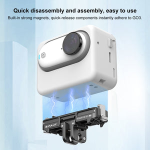 Supporto Base Magnetica PULUZ in ABS con Sgancio Rapido per Insta360 GO3 – Pratico e Sicuro