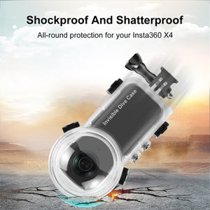 PULUZ Wasserdichtes Unterwassergehäuse für Insta360 X4 – 50 Meter wasserdicht