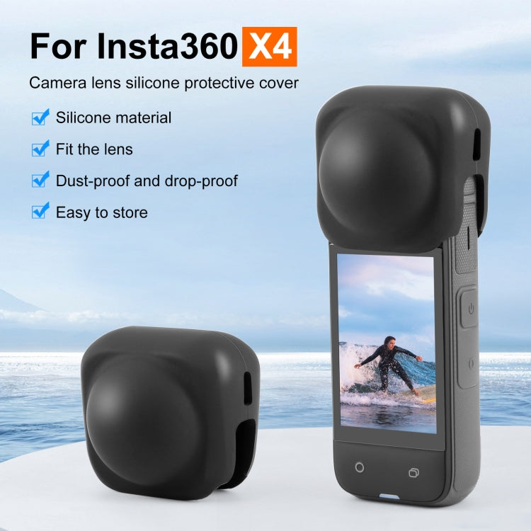 PULUZ Silikon-Objektivschutzkappe für Insta360 X4 / X5 – Leichter und flexibler Schutz