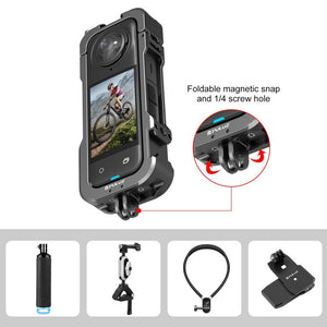 Per Insta360 X4 PULUZ Telaio protettivo per gabbia protettiva in metallo con ...
