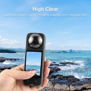 PULUZ Protezione Lente in Vetro Temperato con Chiusura a Rotazione per Insta360 X4 – Massima Trasparenza e Resistenza