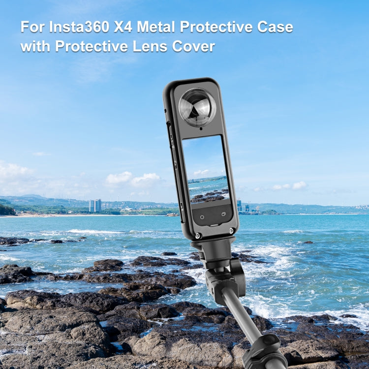 PULUZ Telaio Protettivo in Lega di Alluminio per Insta360 X4 con Protezione Obiettivo