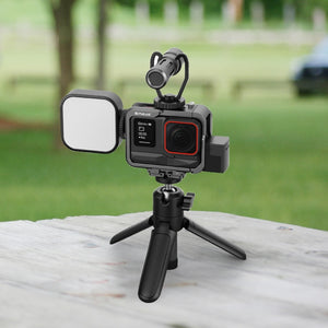 PULUZ Metall-Schutzkäfig-Adapterrahmen für Insta360 Ace Pro – Kompatibel mit vertikalen Aufnahmen und Zubehör