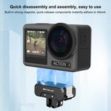 PULUZ Schnellwechsel-Magnetbasis für DJI Osmo Action 4 / 3 / 5 Pro – Universalhalterung mit 1/4"-Gewinde