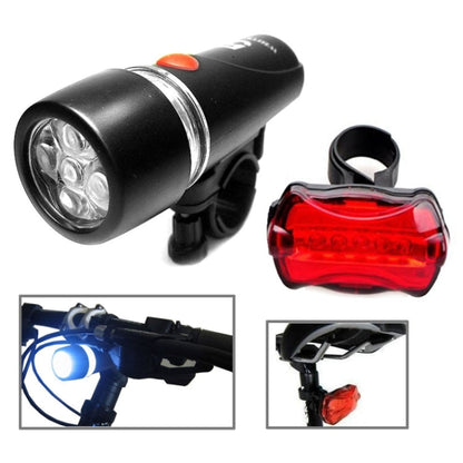 Luce da testa per bicicletta a 5 LED resistente all'acqua + torcia di sicurezza posteriore, Bicycle Head Light+ Rear Safety Flashlight