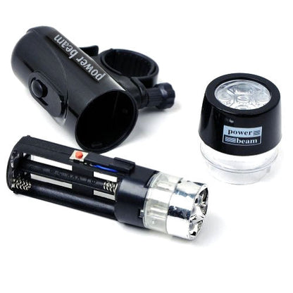Luce da testa per bicicletta a 5 LED resistente all'acqua + torcia di sicurezza posteriore, Bicycle Head Light+ Rear Safety Flashlight