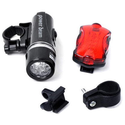 Luce da testa per bicicletta a 5 LED resistente all'acqua + torcia di sicurezza posteriore, Bicycle Head Light+ Rear Safety Flashlight