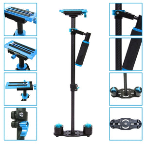 Stabilizzatore portatile in fibra di carbonio PULUZ 38,5-61 cm per video e fo...