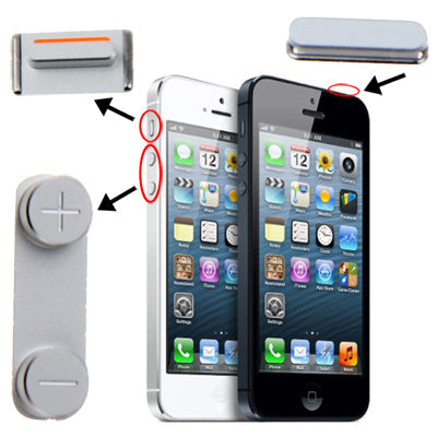 3 in 1 per iPhone 5 (pulsante Mute + pulsante di accensione + pulsante del volume), For iPhone 5, For iPhone 5 (3 in 1) - Novalix Store