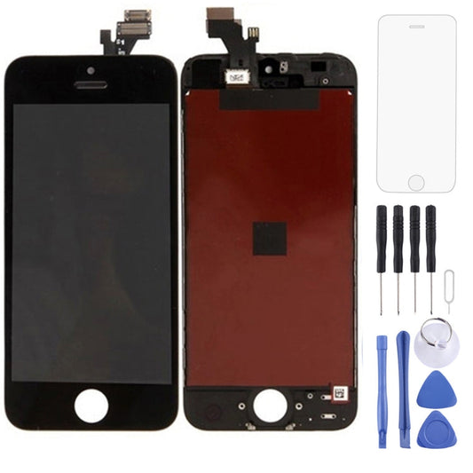 Gruppo Digitalizzatore LCD con Cornice e Touch Pad per iPhone 5 Nero
