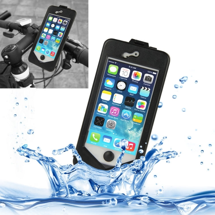 Portabici combinato con rotazione di 360 gradi a 3 strati (plastica + schermo touch + vassoio in silicone) per iPhone 5 e 5S, 360 Degree Rotation Bicycle Holder