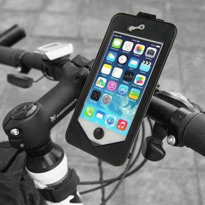 Portabici combinato con rotazione di 360 gradi a 3 strati (plastica + schermo touch + vassoio in silicone) per iPhone 5 e 5S, 360 Degree Rotation Bicycle Holder