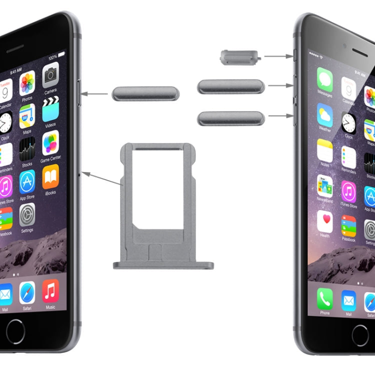 Vassoio scheda, tasto di controllo del volume, tasto di blocco schermo e interruttore di disattivazione audio, kit chiave vibrante per iPhone 6, For iPhone 6 (Kit), For 6, For iPhone 6(Pink), For iPhone 6