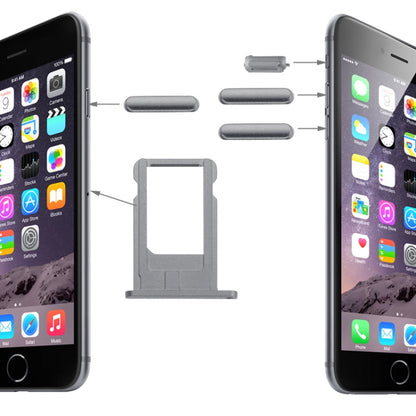 Vassoio scheda, tasto di controllo del volume, tasto di blocco schermo e interruttore di disattivazione audio, kit chiave vibrante per iPhone 6, For iPhone 6 (Kit), For 6, For iPhone 6(Pink), For iPhone 6