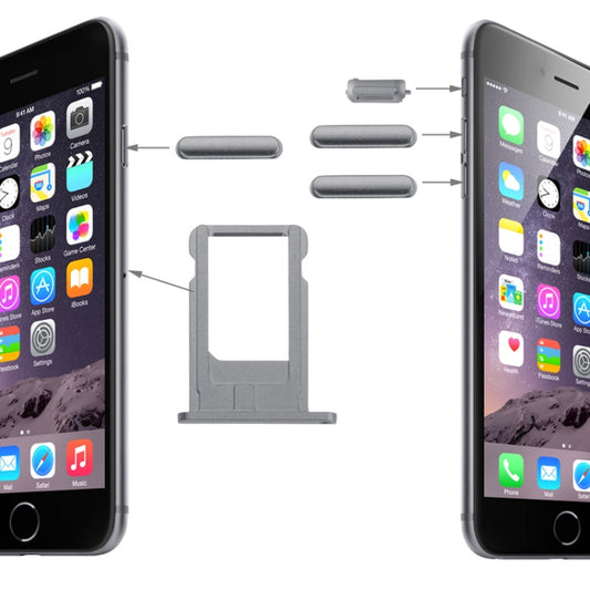 Vassoio scheda, tasto di controllo del volume, tasto di blocco schermo e interruttore di disattivazione audio, kit chiave vibrante per iPhone 6, For iPhone 6 (Kit), For 6, For iPhone 6(Pink), For iPhone 6