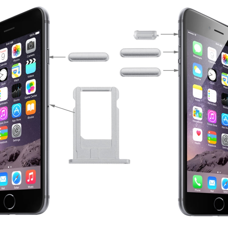 Vassoio scheda, tasto di controllo del volume, tasto di blocco schermo e interruttore di disattivazione audio, kit chiave vibrante per iPhone 6, For iPhone 6 (Kit), For 6, For iPhone 6(Pink), For iPhone 6