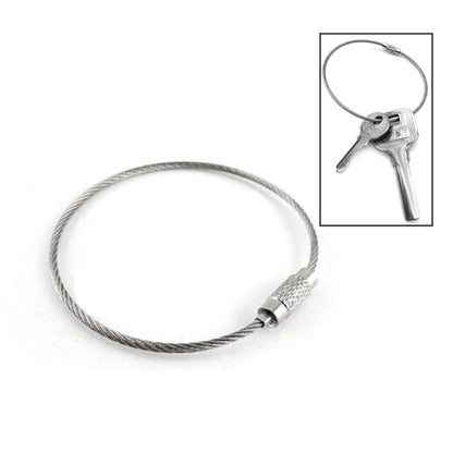 anello-multifunzionale-da-campeggio-all-aperto-in-fune-metallica-portachiavi-in-filo-di-acciaio-inossidabile-key-chain - immagine 1