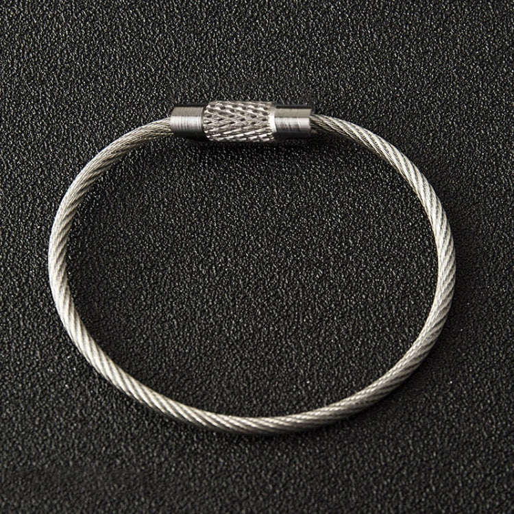 anello-multifunzionale-da-campeggio-all-aperto-in-fune-metallica-portachiavi-in-filo-di-acciaio-inossidabile-key-chain - immagine 2