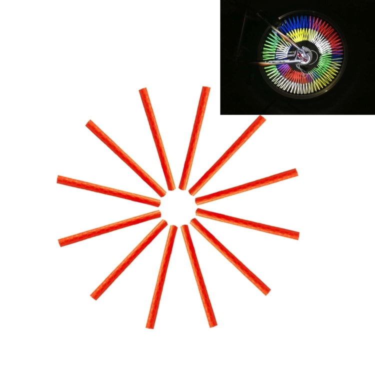 Set di 12 Riflettori per Raggi Ruota Bicicletta – Clip di Supporto Riflettente per Tubo – Strisce Luminose di Sicurezza