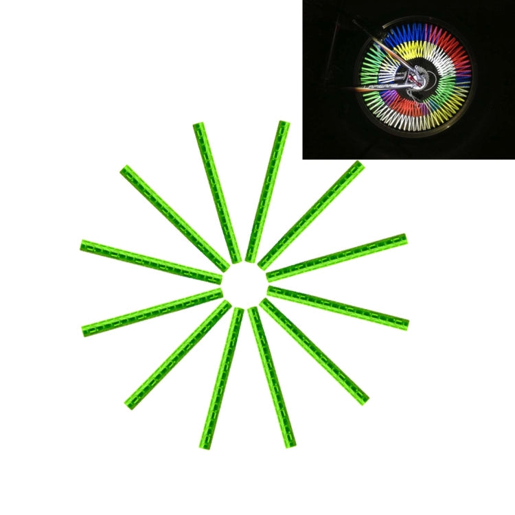 Set di 12 Riflettori per Raggi Ruota Bicicletta – Clip di Supporto Riflettente per Tubo – Strisce Luminose di Sicurezza