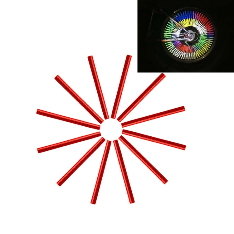 Set di 12 Riflettori per Raggi Ruota Bicicletta – Clip di Supporto Riflettente per Tubo – Strisce Luminose di Sicurezza