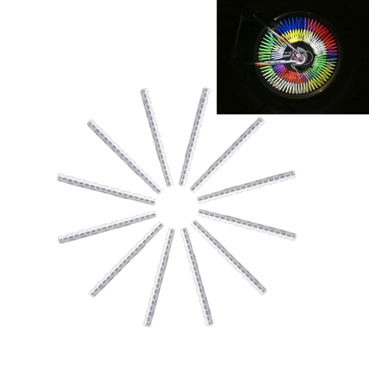 Set di 12 Riflettori per Raggi Ruota Bicicletta – Clip di Supporto Riflettente per Tubo – Strisce Luminose di Sicurezza