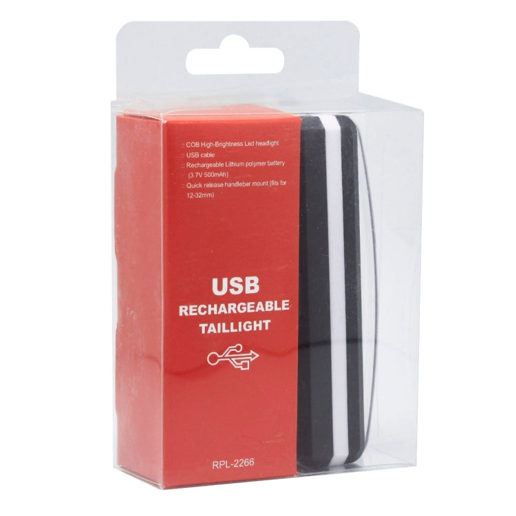 RPL-2266 Fanali posteriori a LED COB per bicicletta ricaricabili USB 5 modalità 100LM, RPL-2266, RPL-2266(White Light)
