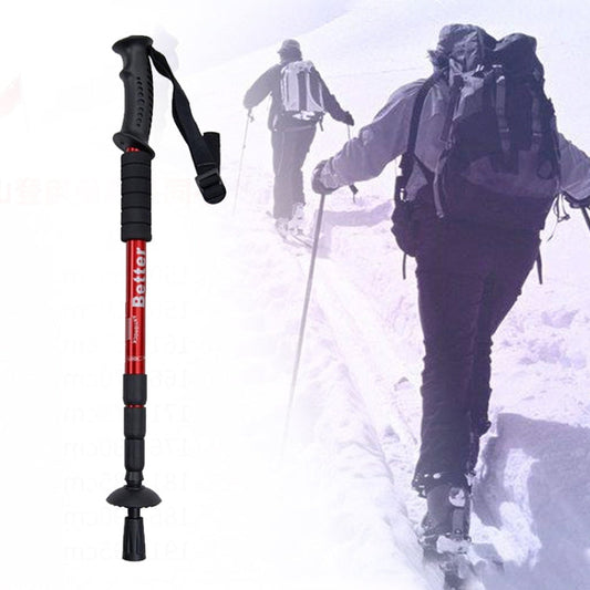 Stampella/bastone da passeggio regolabile pieghevole con bussola, altezza: 0,5-1,1 m (consegna colore casuale), 4-section