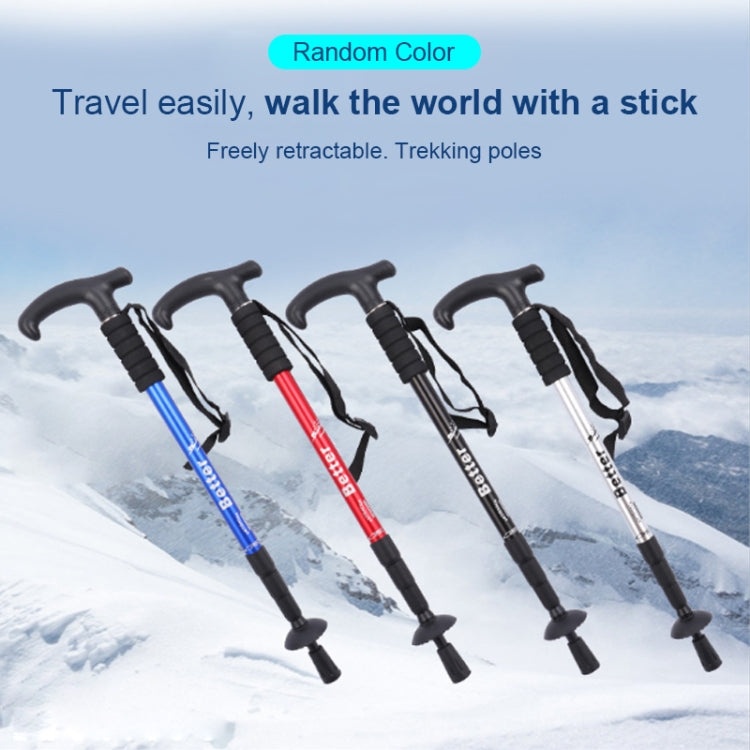 Stampella/bastone da passeggio regolabile pieghevole con bussola, altezza: 0,5-1,1 m (consegna colore casuale), 4-section