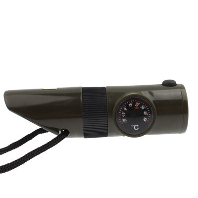 Fischietto di Sopravvivenza 7 in 1 con Bussola, Termometro, Luce LED,