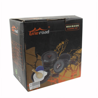 Set di pentole impilabili da 9 pezzi ultraleggeri da campeggio all'aperto, 9 Piece Cookware