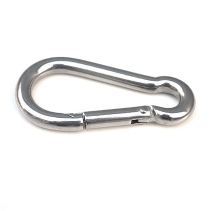Moschettone in acciaio inossidabile M5 Gancio a molla Multiutensile per alpinismo Fibbia per gancio da campeggio Corda per gancio, diametro interno: 4,9 mm, M5