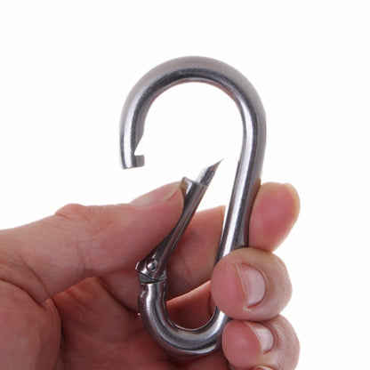 Moschettone in acciaio inossidabile M5 Gancio a molla Multiutensile per alpinismo Fibbia per gancio da campeggio Corda per gancio, diametro interno: 4,9 mm, M5
