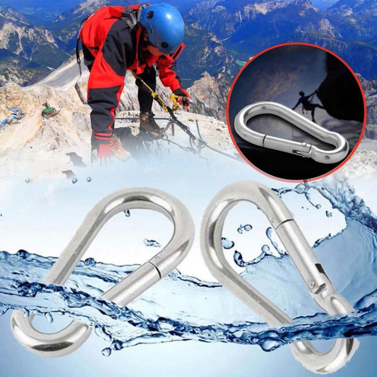 Moschettone in acciaio inossidabile M5 Gancio a molla Multiutensile per alpinismo Fibbia per gancio da campeggio Corda per gancio, diametro interno: 4,9 mm, M5