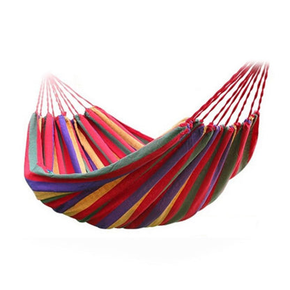 amaca-da-campeggio-in-tela-a-strisce-rosse-dimensioni-190-cm-x-100 - immagine 2