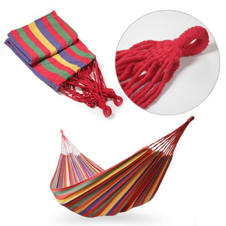 amaca-da-campeggio-in-tela-a-strisce-rosse-dimensioni-190-cm-x-100 - immagine 3