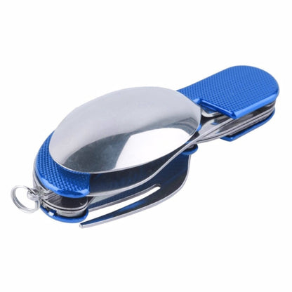 Set di posate pieghevoli da viaggio/campeggio 6 in 1 in acciaio inossidabile, cucchiaio + forchetta + coltello + set apribottiglie
