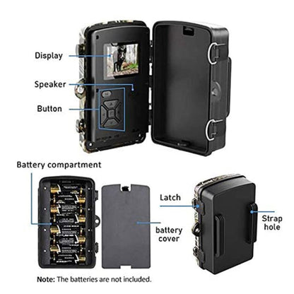 Fotocamera da Caccia DL001 - 12MP, 1080P, Visone Notturna con 26 LED