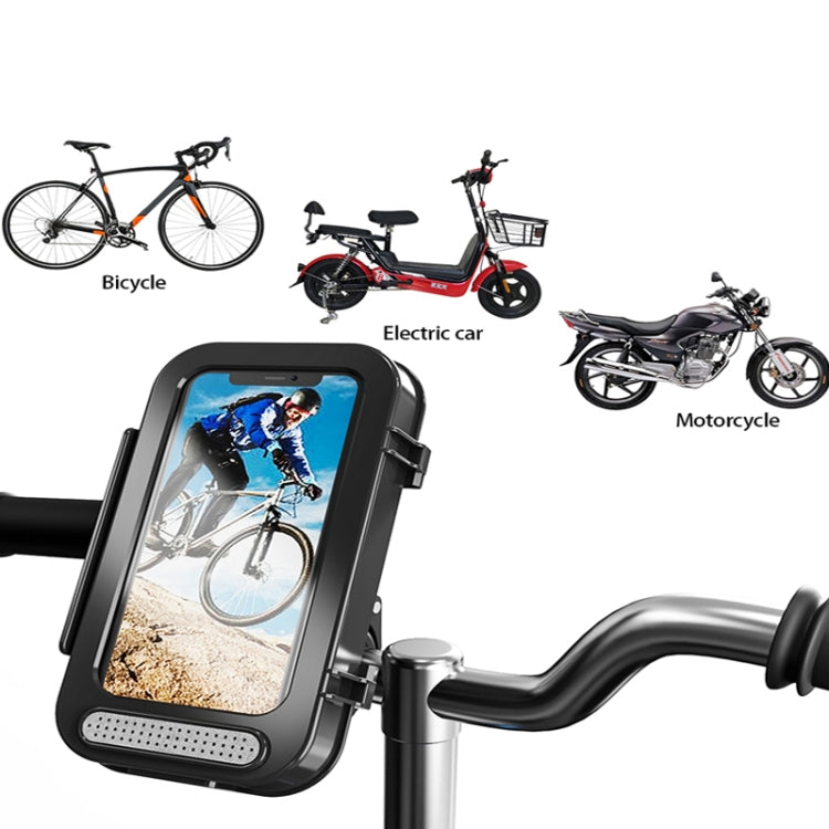 Supporto per telefono da bicicletta Custodia impermeabile per manubrio per moto da bicicletta per supporto per telefono cellulare da 4,7-6,8 pollici, Waterproof Bicycle Holder