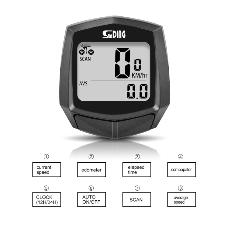 SUNDING SD-581A Bike Wired Computer Tachimetro Contachilometri Ciclismo Bicicletta Impermeabile Temperatura Misurabile Cronometro, SUNDING SD-581A