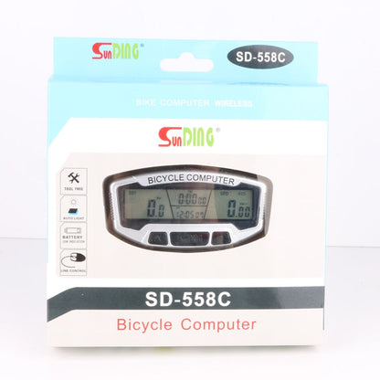 SUNDING SD-558C Computer da bicicletta Digitale Wireless LCD Retroilluminazione Tachimetro da strada Cronometro Tachimetro, SD-558C