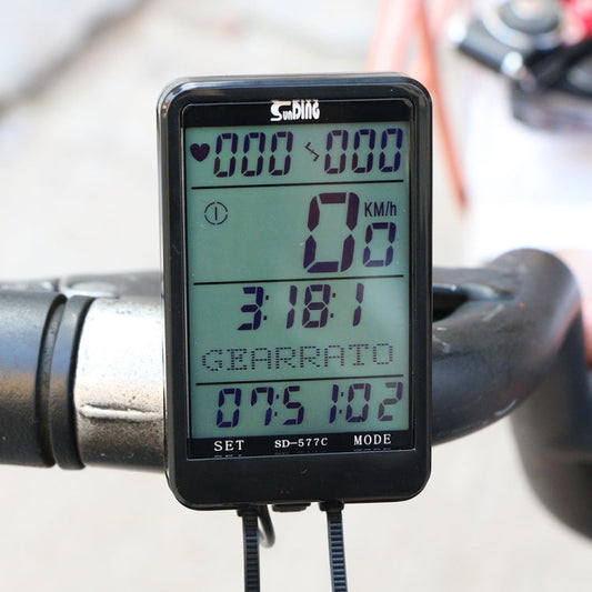 SUNDING SD-577C Cycling Computer LCD retroilluminazione cronometro Wireless impermeabile MTB contachilometri bici cronometro tachimetro bicicletta, SD-577C